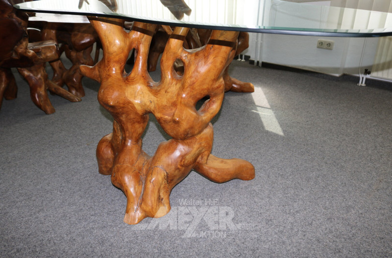 Schreibtisch mit 2 Baumwurzelfüßen