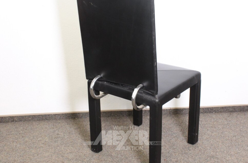 3 Leder Stühle Arcadia von Paolo Piva