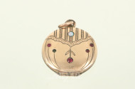 Medaillon-Anhänger um 1920, vergoldet