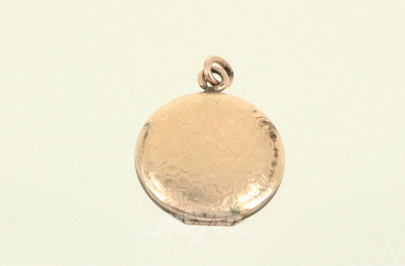 Medaillon-Anhänger um 1920, vergoldet