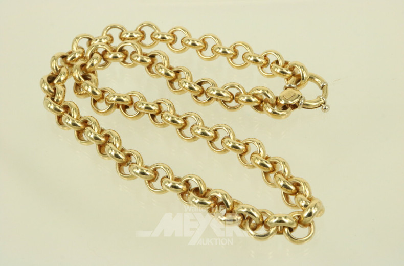 Gliederkette, hohl gearbeitet, mit gr. Federring-Verschluss