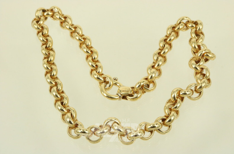 Gliederkette, hohl gearbeitet, mit gr. Federring-Verschluss