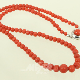 Korallenkette mit Schließe in 585 GG/WG