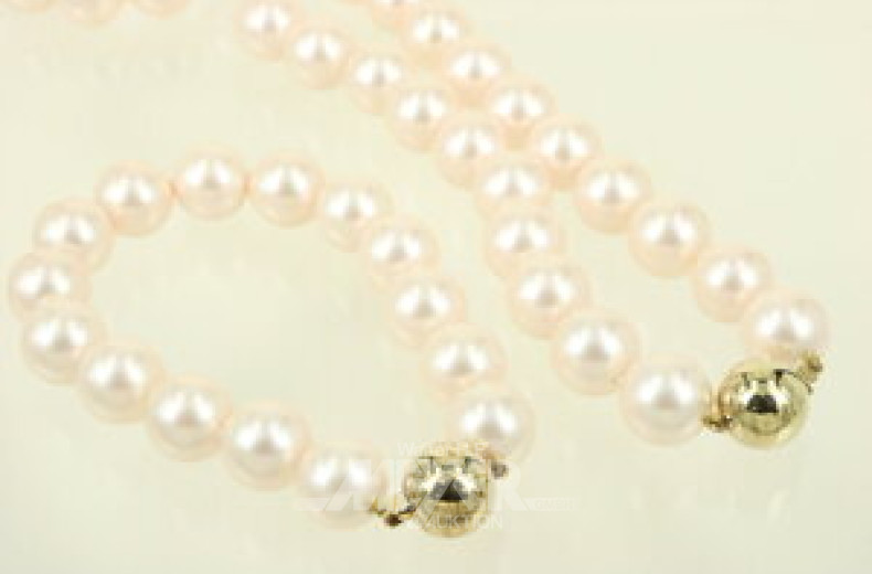 Schmuck-Set, 2-teilig (Perlen vermutl. Modeschmuck)