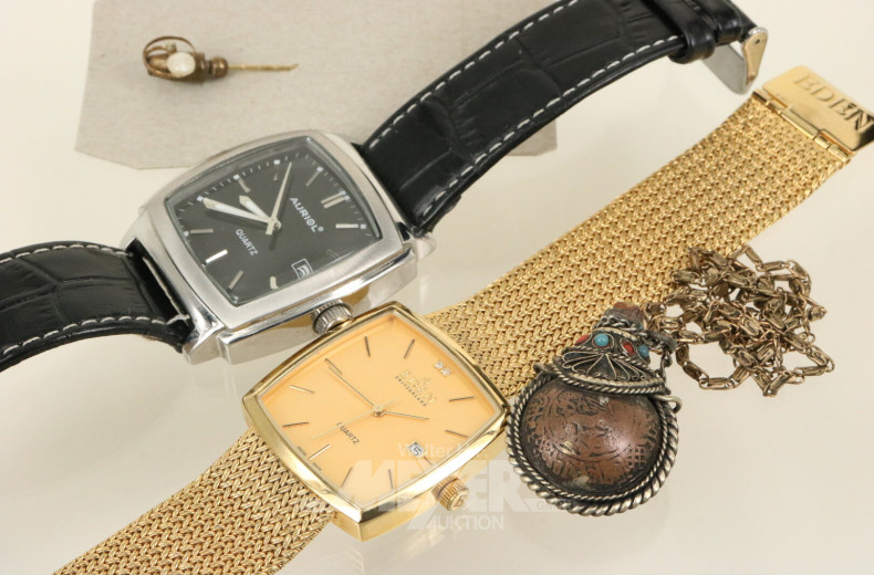 Konvolut, best. aus. 2 Herrenarmbanduhren,