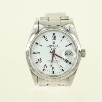 Rolex Damen-Herrenarmbanduhr Oyster Perpetual Date, ca. 34mm