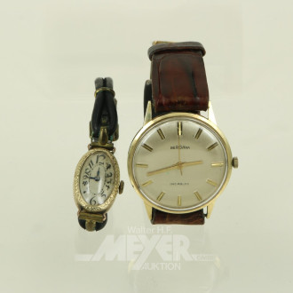 2 Damen-Herren-Armbanduhren