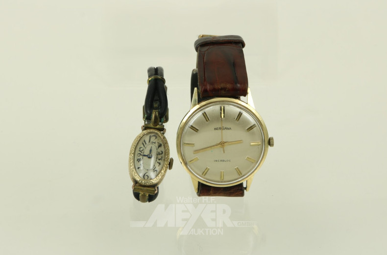 2 Damen-Herren-Armbanduhren