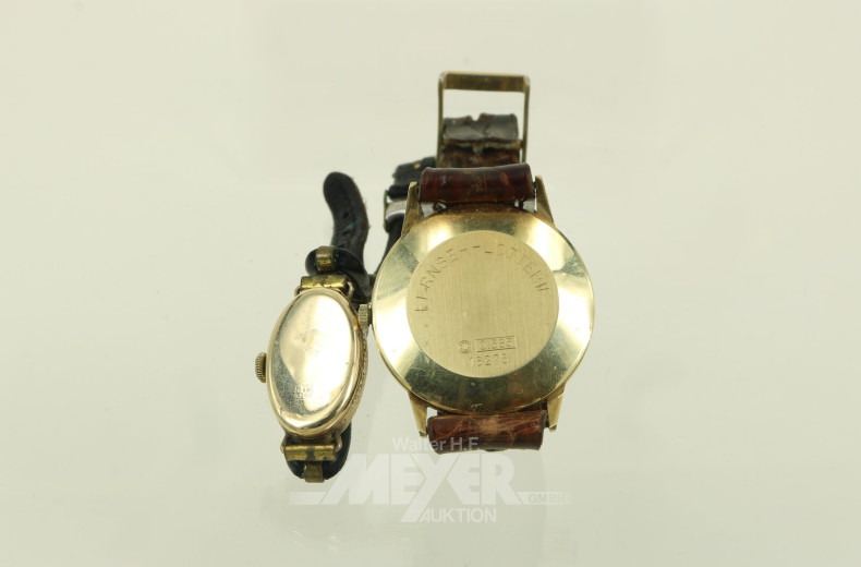 2 Damen-Herren-Armbanduhren