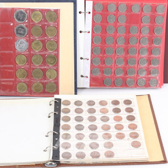 3 Münzalben mit BRD D-Mark zu 2, 5, 10 und 50 Pfennig