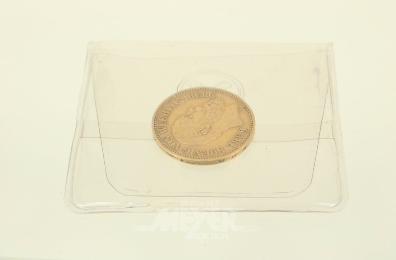 Württemberg 20 Mark König Karl 1873 F