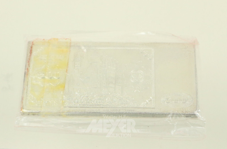 Gedenkprägung in Feinsilber '500 Deutsche Mark'