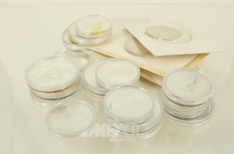 23 Silbermünzen, 925er