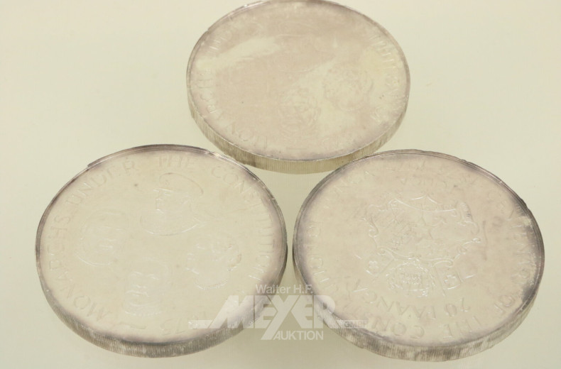 3 Feinsilbermünzen, 999er