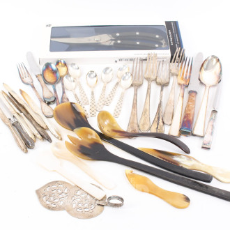 Konvolut versch. Besteckteile, teilw. versilbert
