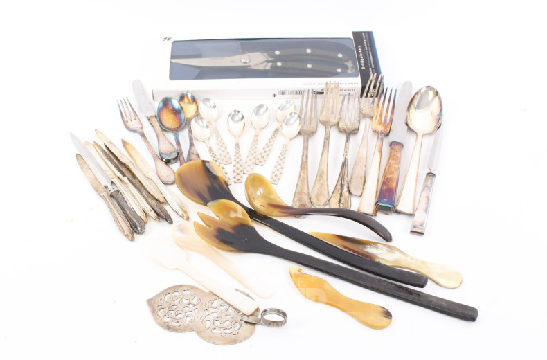Konvolut versch. Besteckteile, teilw. versilbert