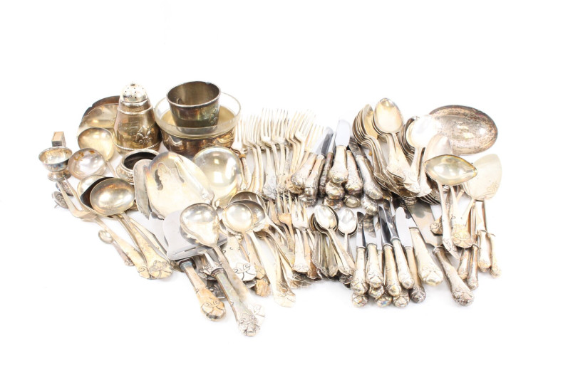 Posten Besteckteile, Dänmark, versilbert, ca. 130 Teile