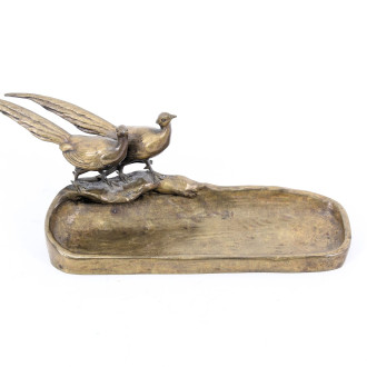 kl. Federschale mit 2 kl. Fasanenpärchen