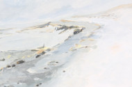 3 Mischtechniken "Winterliche Küste"