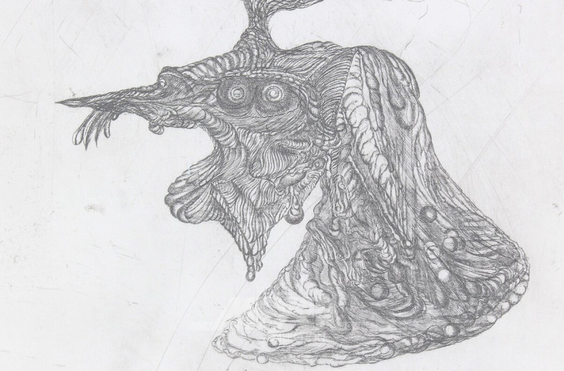 Radierung 'figürliche Komposition in Schwarz'