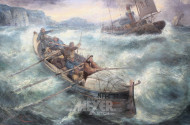 Gemälde "Schiffbruch vor Küste"