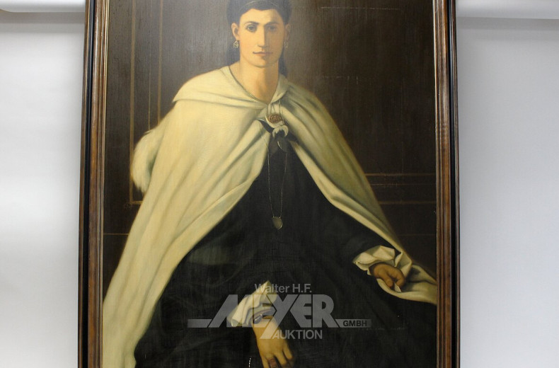 gr. Gemälde 'Porträt einer vornehmen Dame'