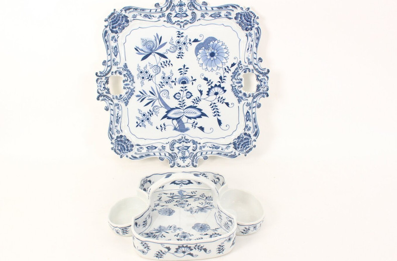 9 Serviceteile mit Zwiebelmuster