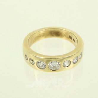 Bandring mit 7 Diamanten, teilw. im Altschliff zus. ca 1,20ct.