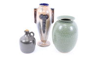3 versch. Keramikvasen, teils. 20er Jahre