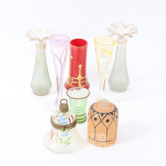 1 Posten kleiner Tischvasen, teilw. Jugendstil, ca. 8 Stück