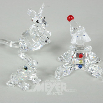 Konvolut kl. Kristallfiguren, überwiegend Swarovski