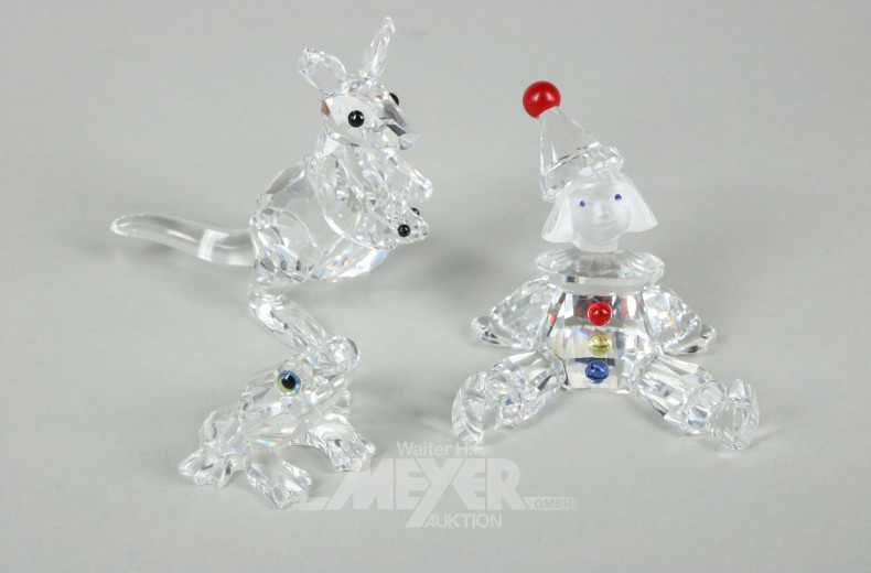 Konvolut kl. Kristallfiguren, überwiegend Swarovski