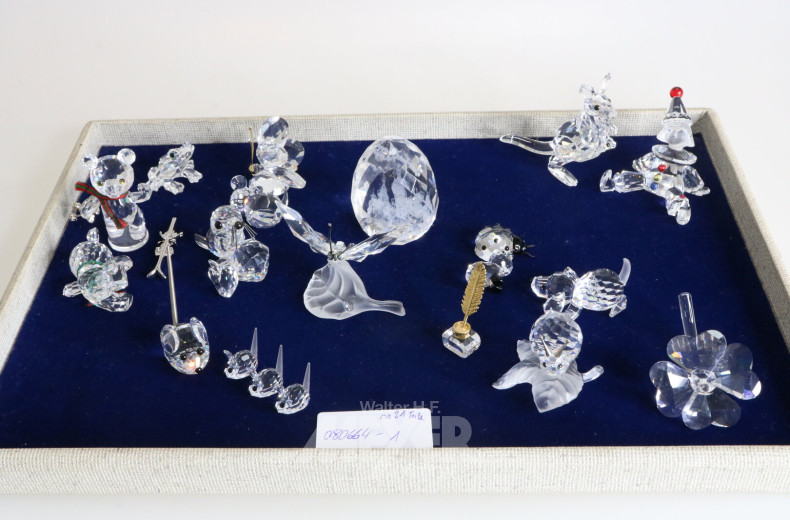 Konvolut kl. Kristallfiguren, überwiegend Swarovski
