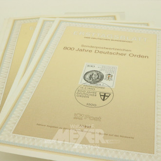 5 Erstagsblätter Sonderpost-Wertzeichen