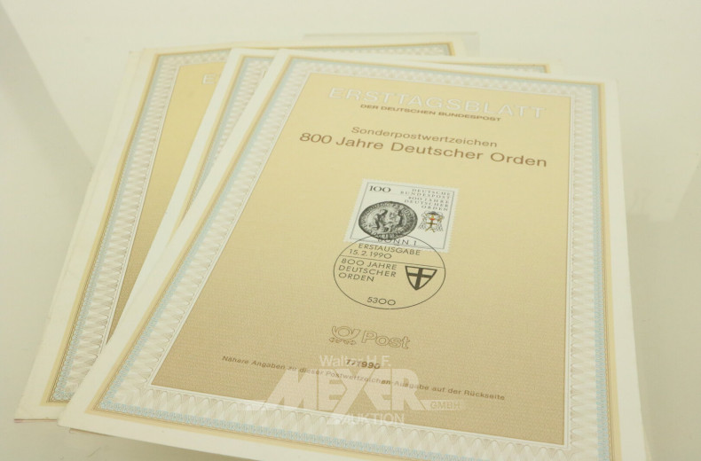 5 Erstagsblätter Sonderpost-Wertzeichen