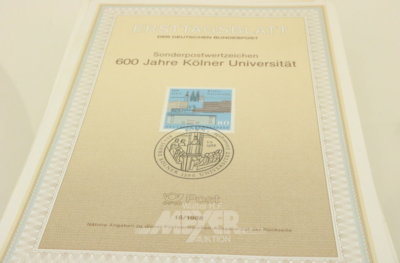 5 Erstagsblätter Sonderpost-Wertzeichen