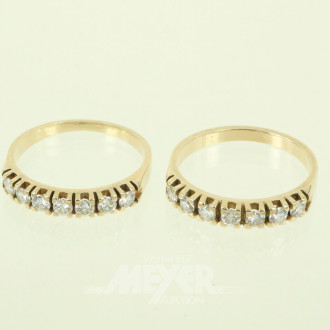 2 Bandringe mit jew. 7 kl. Brillanten