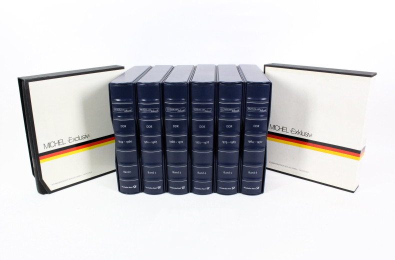 Karton vollständige Briefmarkensammlung, Deutsche Post 'DDR - Deutschland klassik' 1949-1990,