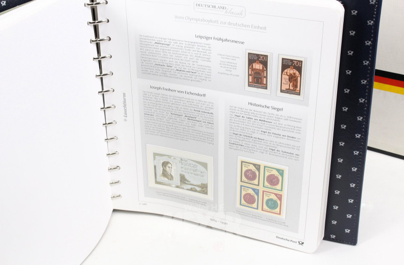 Karton vollständige Briefmarkensammlung, Deutsche Post 'DDR - Deutschland klassik' 1949-1990,