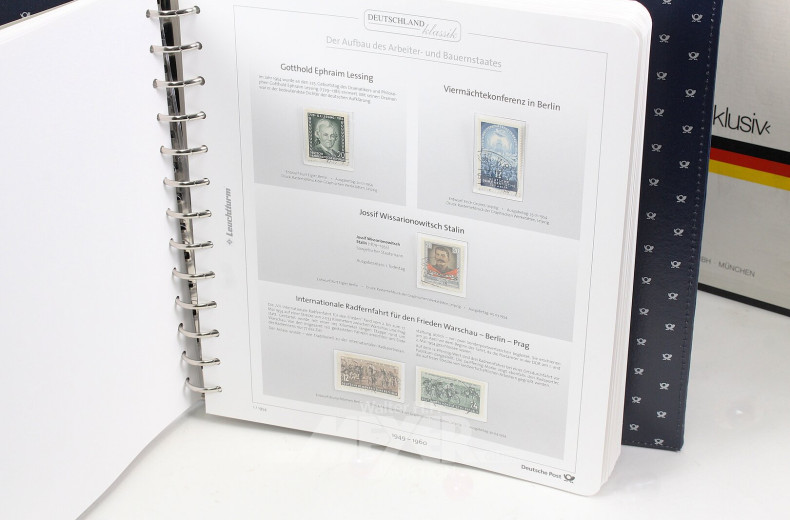 Karton vollständige Briefmarkensammlung, Deutsche Post 'DDR - Deutschland klassik' 1949-1990,