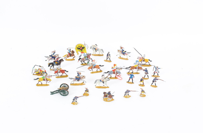 Konvolut versch. Zinnfiguren, bemalt