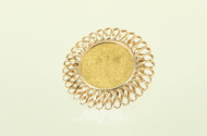 Broschenanhänger mit Goldmünze, Österreich 1 Dukat Franz Joseph I. 1915