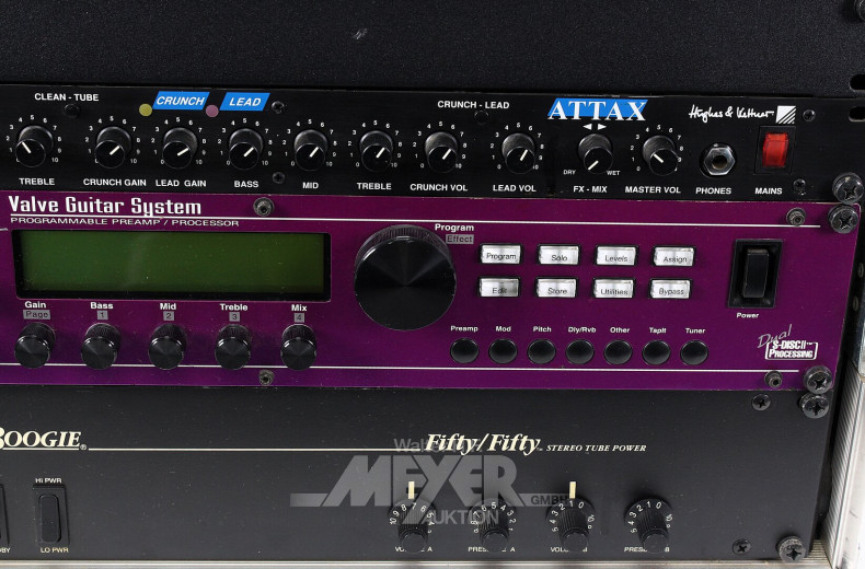 2 Gitarrenverstärker, 1 Multi-Effektgerät im 19" Rack (Amptown)