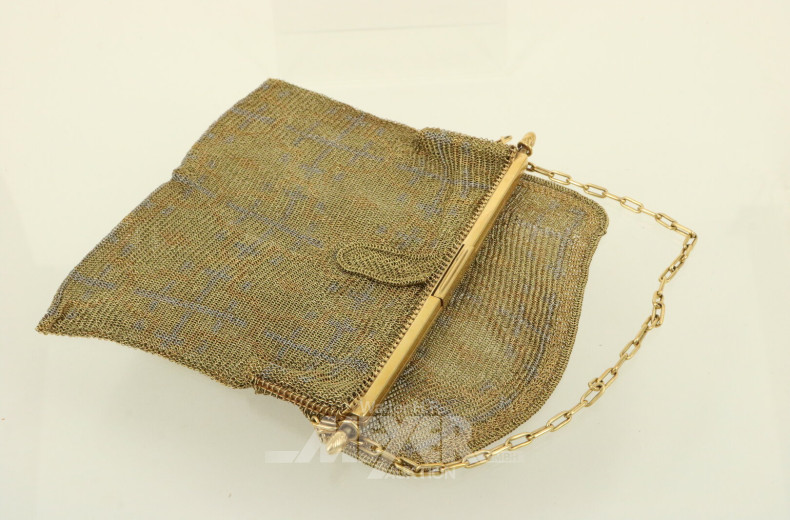 Einzigartiges Abendtäschchen in 750 GG, "Kettenhemd"