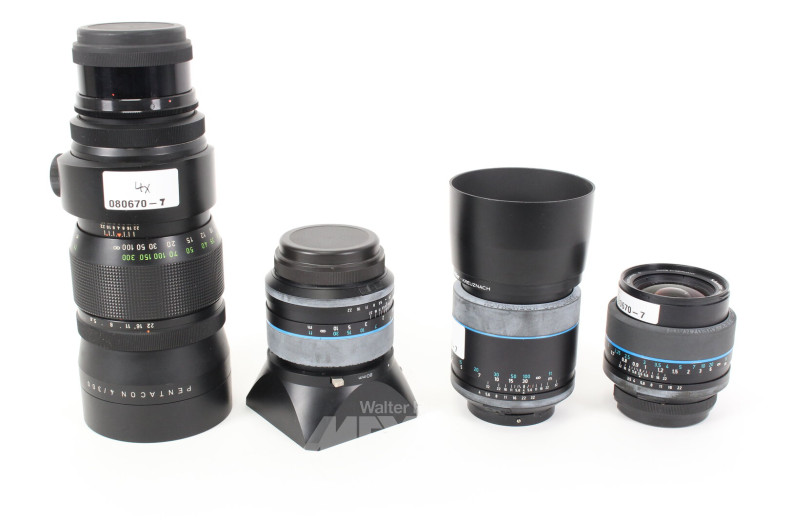 4 versch. Objektive u.a. SCHNEIDER Kreuznach: