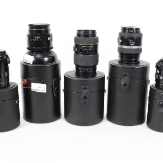 5 versch. Objektive mit Köcher