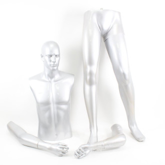 Schaufensterpuppe, silberfarben ohne Standfuß