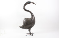 Metallfigur 'Fischreiher' mit ornamentaler Verzierung