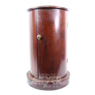 Säulenschränckchen, Mahagoni, 1-türig mit Marmorplatte