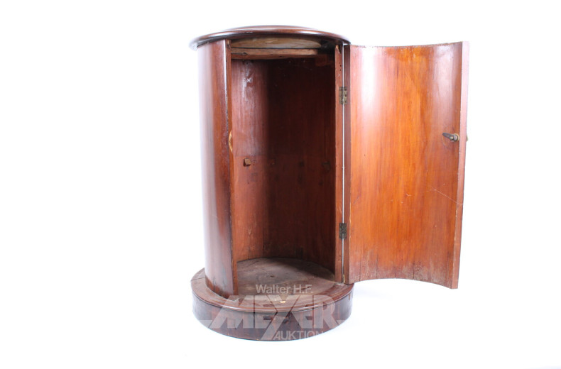 Säulenschränckchen, Mahagoni, 1-türig mit Marmorplatte